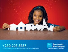 <strong>Banque des Mascareignes</strong><br /><br /><strong>Role:</strong> Creative Direction<br /><strong>Agency:</strong> Ti’kuto / Blast Communications<br /><strong>Client:</strong> Banque des Mascareignes<br /><strong>What I did:</strong> Poster design, graphic design<br /><strong>Photo:</strong> SP_Photography<br /><strong>Country:</strong> Mauritius